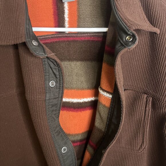 EDDIE BAUER Men's TXL Chutes Microfleece Lined Shirt Jacket Shacket Brown - Picture 6 of 9